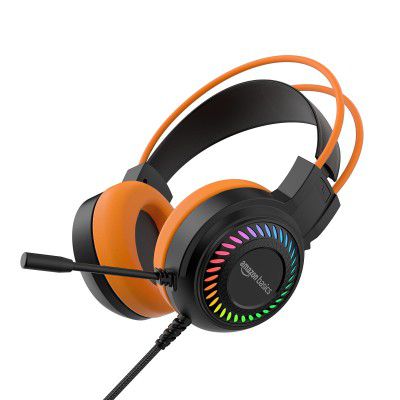 Amazon Basics Wired Over Ear Gaming Headphone with Mic for PC