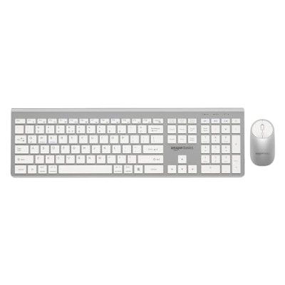 Amazon Basics Wireless Rechargeable Dual Connectivity Keyboard and Mouse Set