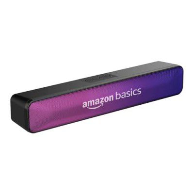 amazon basics Wireless Soundbar with Bluetooth, USB, Fm Antenna, and Party RGB Lights for Tv, Mobile, Pc, Tablets, and Laptops, 16W