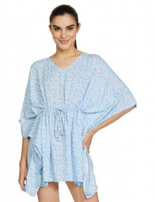 Amazon Brand - Eden & Ivy Women's Rayon Knee Length Kaftan Nighty