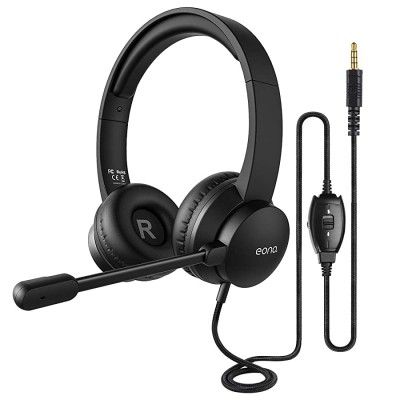 Amazon Brand – Eono Office Headphones with Mic 