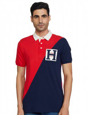 Amazon Brand - House & Shields men's regular fit Polo Shirt (HSK-48-S21-A_ESTATE RED + Irish Navy M)