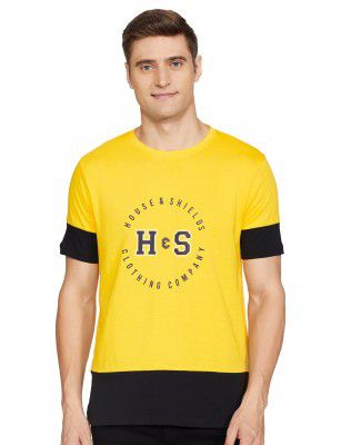 Amazon Brand - House & Shields Men's Solid Regular Fit T-Shirt