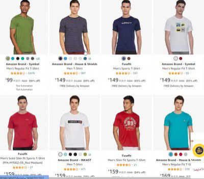 Amazon Brand - House & Shields Men's T-Shirt Starts @ ₹99