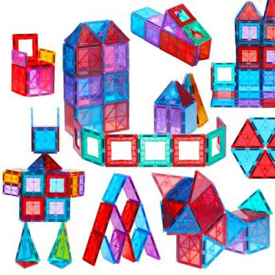 Amazon Brand - Jam & Honey Magna Tiles Building Blocks for Kids| 28 Pieces