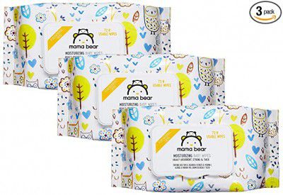 Amazon Brand - Mama Bear Wet Wipes (Pack of 3, 72 Sheets per Pack)