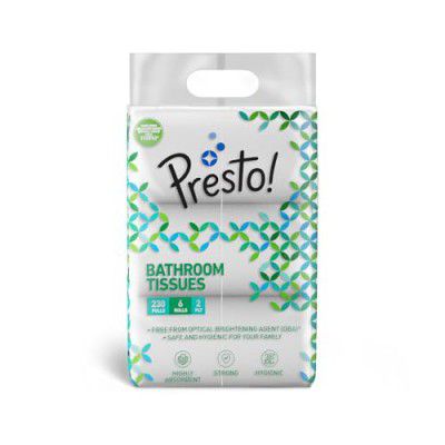 Amazon Brand - Presto! 2 Ply Toilet Tissue Paper pack of 6