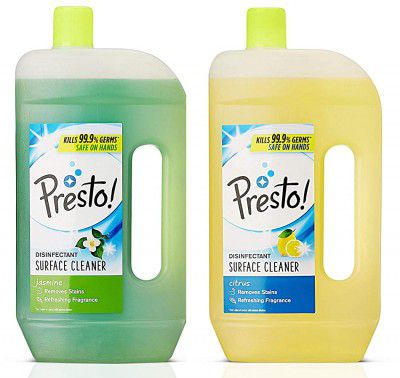 Amazon Brand - Presto! Disinfectant Floor Cleaner Combo - Jasmine (975 ml) & Citrus (975 ml)