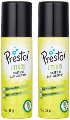 Amazon Brand - Presto! Toilet Seat Sanitizer, Citrus, 50 ml, Pack of 2