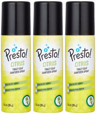 Amazon Brand - Presto! Toilet Seat Sanitizer, Citrus, 50 ml, Pack of 3