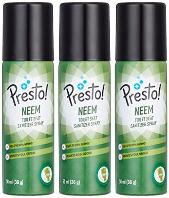 Amazon Brand - Presto! Toilet Seat Sanitizer, Neem, 50 ml, Pack of 3