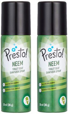 Amazon Brand - Presto! Toilet Seat Sanitizer, Neem, 50 ml, Pack of 2