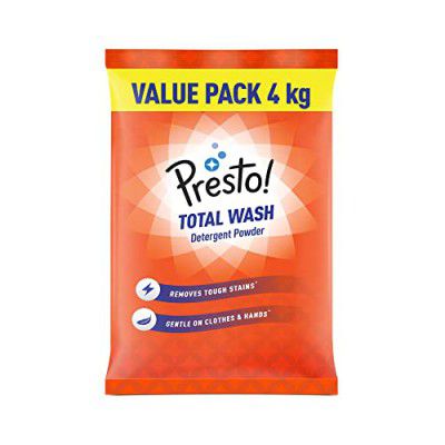 Amazon Brand - Presto! Total Wash Detergent Powder 4 kg Value Pack