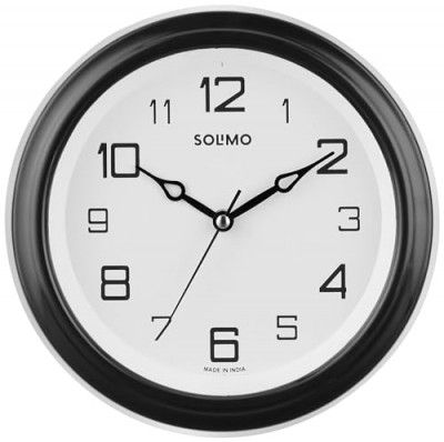 Amazon Brand - Solimo Abstract Wall Clock | Round | Plastic | 8 Inch | Black