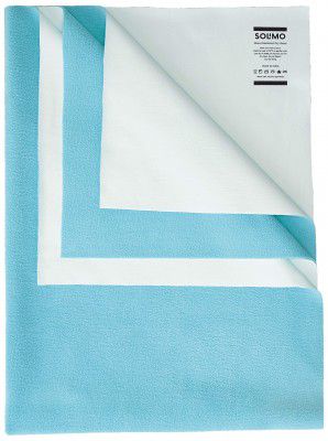 Amazon Brand - Solimo Baby Water Resistant Dry Sheet Small, 70cm x 50cm, Aqua Blue