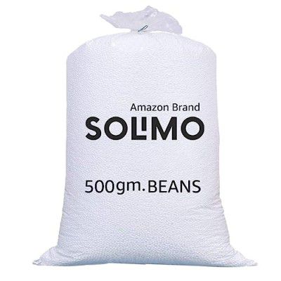 Amazon Brand - Solimo Beans Refill Pack Fillers for Bean Bag 500 grams - White