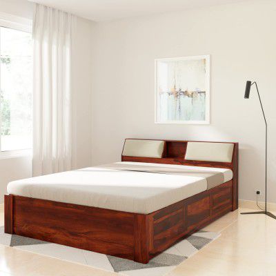 Amazon Brand Solimo Cazz Queen Size Solid Sheesham Wood Bed  