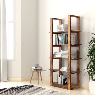 Amazon Brand - Solimo Coetzee 5 Tier Bookshelf (Sheesham Wood)