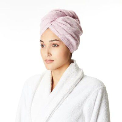 Amazon Brand - Solimo - Cotton Bath Headwrap | Microfiber | Fade Resistant | Purple