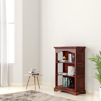 Amazon Brand - Solimo Danio Solid Sheesham Wood Bookshelf Honey Finish, 3 Shelves