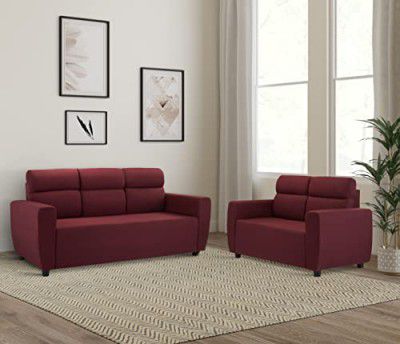 Amazon Brand - Solimo Elanzu 5 Seater Sectional Sofa Set (Fabric, Maroon Wine)