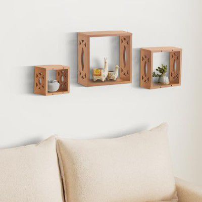 Amazon Brand - Solimo Engineered Wood Wall Shelves |Brown