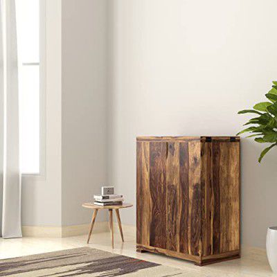 Amazon Brand - Solimo Ferly Solid Sheesham Wood Bar Cabinet (Natural Finish)