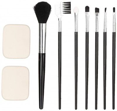 Amazon Brand - Solimo Foundation Sponge (Square) 2 Pieces + Makeup Brushes (Set Of 7)