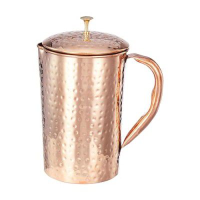 Amazon Brand - Solimo Hammered Copper Jug, 1350 ml