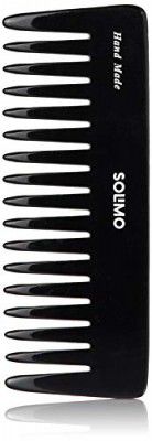 Amazon Brand - Solimo Handmade Black Extra-Wide-Tooth Pocket Comb, 6 cm x 16 cm