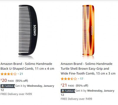 Amazon Brand - Solimo Handmade Combs from Rs.20