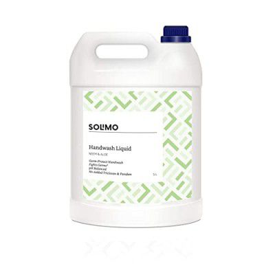 Amazon Brand - Solimo Handwash Liquid Refill Can, Neem & Aloe - 5 Litre