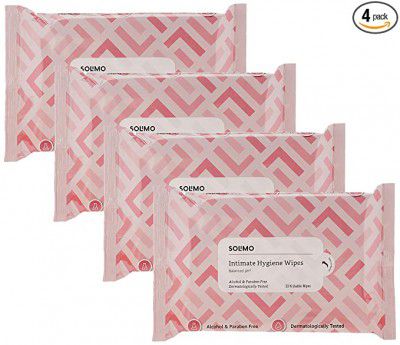 Amazon Brand - Solimo Intimate Hygiene Wipes - 30 wipes/pack (Pack of 4)