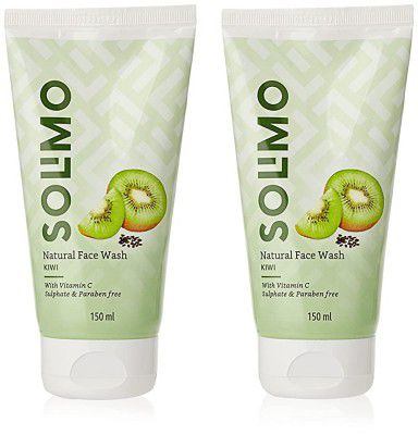 Amazon Brand - Solimo Kiwi Seed Face Wash, 150ml (Pack of 2)