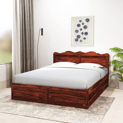 Amazon Brand - Solimo Mehraab Queen Size Solid Sheesham Wood Bed