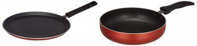 Amazon Brand - Solimo Non-Stick Tawa with 2-Way Non-Stick Coating- 26cm