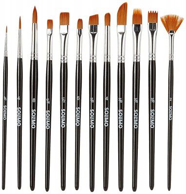 Amazon Brand - Solimo Paint Brushes Set of 12