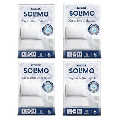 Amazon Brand - Solimo Premium Underpads L Size 40 Count| 90 X 60 cm|Unisex, High Absorbency, Super Soft