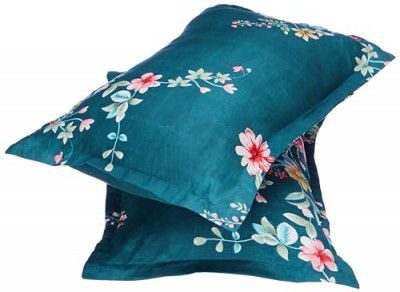 Amazon Brand - Solimo Serene Nocturne Pillow Covers, Premium Yarn, Soft and Comfortable, Fade-Resistant, Machine-Washable (Set of 2, 110 GSM, Floral, Multicoloured)