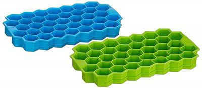 Amazon Brand - Solimo Silicone Ice Cube Tray with 37 Cavities (Set of 2)