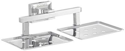 Amazon Brand - Solimo Stainless Steel Square Soap Holder for Bathroom/Double Soap Dish