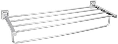 Amazon Brand - Solimo Stainless Steel Towel Rack for Bathroom/Towel Stand/Hanger/Bathroom Accessories | 304 Grade | 24 inches (Chrome) - Pack of 1