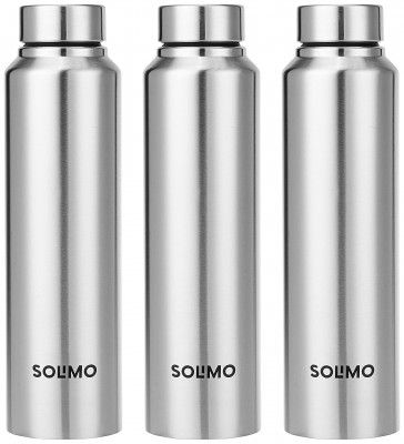 Amazon Brand - Solimo Stainless Steel Water Bottle, Set of 3, 1 L Each