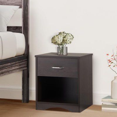 Amazon Brand - Solimo Uno Engineered Wood Bedside Table with Drawer (Wenge Finish)