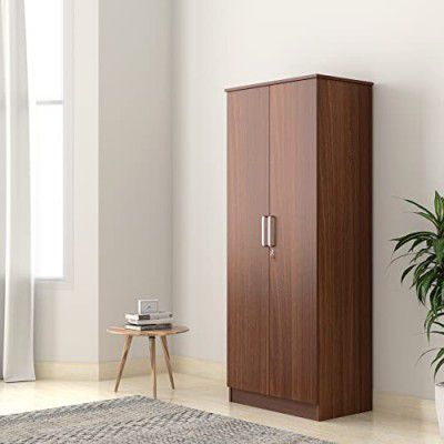 Amazon Brand - Solimo Grants Engineered Wood 2 Door Wardrobe (Asian Walnut Finish)