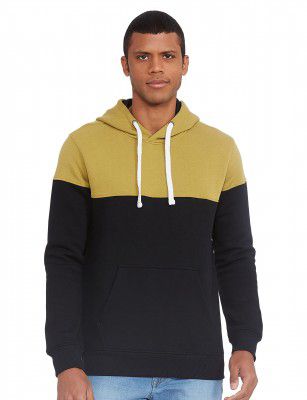 Amazon Brand - Symbol Men Cotton Blend Hooded Sweatshirt