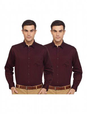 Amazon Brand - Symbol Men Formal Regular Fit Shirt (Pack of 2)