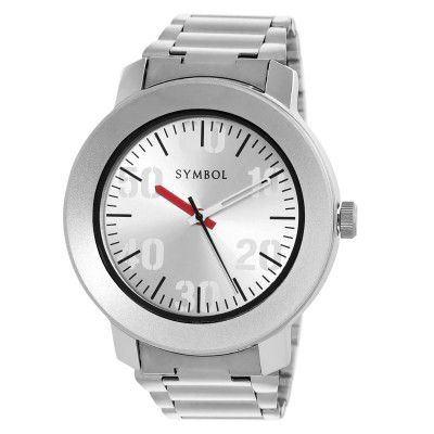 Amazon Brand - Symbol Men Stainless Steel Analog Silver Dial Watch-Az-Sym-Ss21A-04B, Band Color-Silver