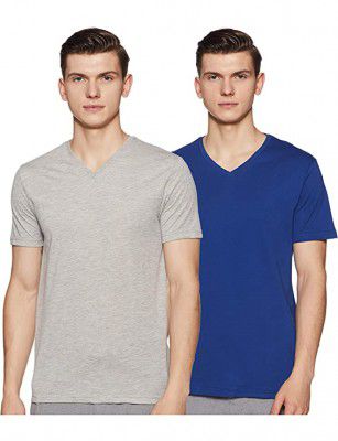 Amazon Brand - Symbol Mens Solid Regular Fit Half Sleeve Cotton T-Shirt (Combo Pack of 2)