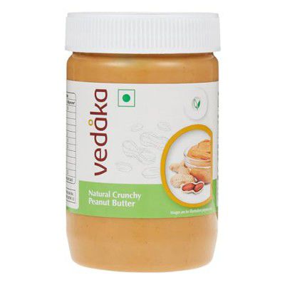 Amazon Brand - Vedaka Crunchy Peanut Butter | 1 kg | No Added Sugar | 27% Protein | Fibre-Rich | No Palm Oil | Unsweetened